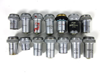 顕微鏡用 対物レンズ 一式 ジャンク品 顕微鏡用 対物レンズ 一式